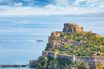 Aragonese Castle - famous landmark near Ischia island, Italy