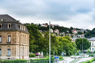 Fototapeta na wymiar STUTTGART, GERMANY - June 25, 2018: Antique building view in Old Town Stuttgart, Germany