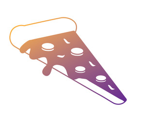 pizza slice icon over white background, vector illustration