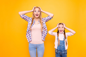 Wow yes unbelievable miracle magic event day holiday open mouth concept. Portrait of crazy...