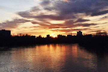 Fototapeta na wymiar Orange sunset
