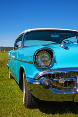 Obraz na płótnie Canvas Front of a classic chevrole Bel Air hardtop
