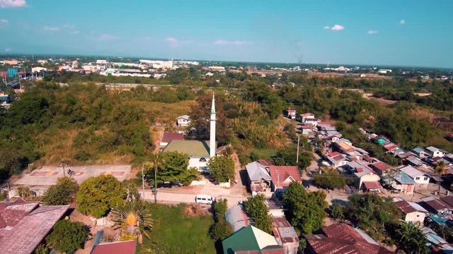 Aerial drone video of a sacred masjid of muslims
