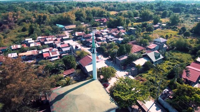 Aerial drone video of a sacred masjid of muslims