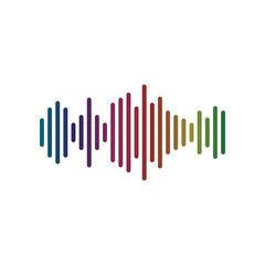 Colorful sound wave icon. Gradient music wave icon