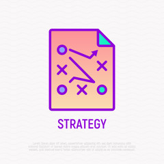Strategy thin line icon. Modern vector iilustration of business tactics.