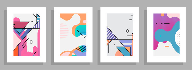 Artistic covers design. Creative colors backgrounds. Trendy futuristic design