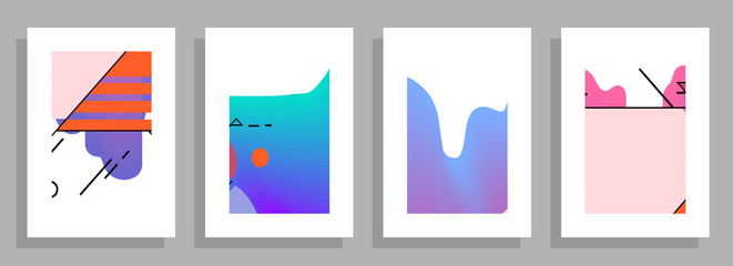 Artistic covers design. Creative colors backgrounds. Trendy futuristic design