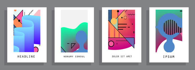 Artistic covers design. Creative colors backgrounds. Trendy futuristic design