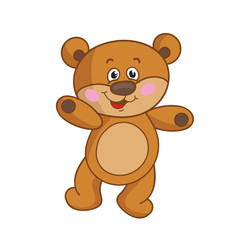 Vector bear cub on a white background.