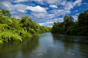 A View From River Kwai Noi On Blue Sky, Kanchanaburi Thailand - 4 July 2018