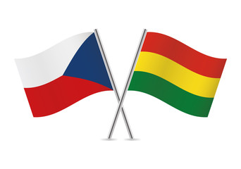 Czech republic and Bolivia flags. Vector illustration.