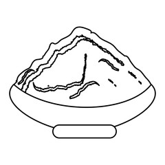 mud pot with gulal icon over white background, vector illustration