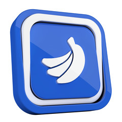 ikona plastikowa 3D niebieski kwadrat pierścień © vempireart