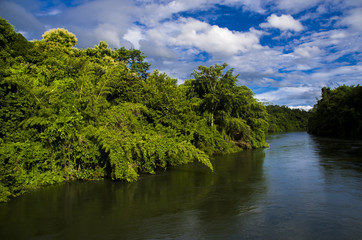 A View From River Kwai Noi On Blue Sky, Kanchanaburi Thailand - 4 July 2018