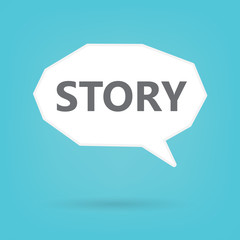 story word on speech bubble- vector illustration