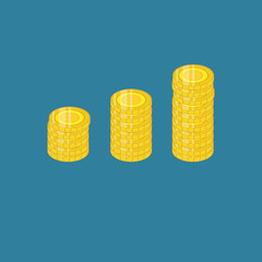 Money Coin Isometric Vector Template Design Illustration