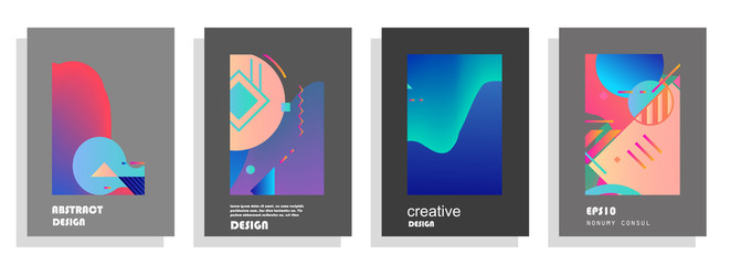 Artistic covers design. Creative colors backgrounds. Trendy futuristic design