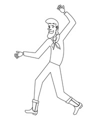 farmer man standing icon over white background, vector illustration