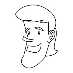 cartoon man smiling icon over white background, vector illustration