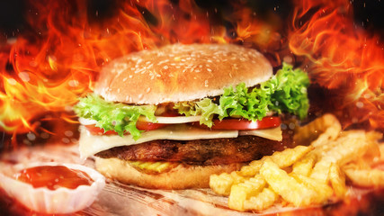 burning burger