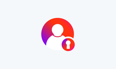 people / user with password symbol vector icon