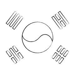 Design of south korea flag, vector illustration
