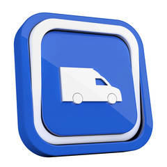 ikona plastikowa 3D niebieski kwadrat pierścień © vempireart