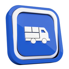 ikona plastikowa 3D niebieski kwadrat pierścień © vempireart