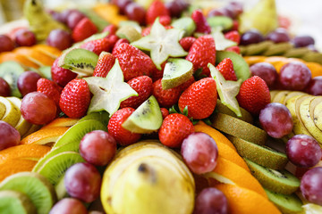 Fresh fruits colorful background.