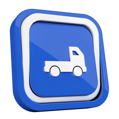 ikona plastikowa 3D niebieski kwadrat pierścień © vempireart