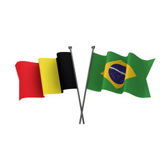 Brazil versus Belgium soccer quarter final match. 3D Rendering