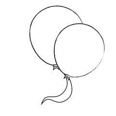 balloons icon over white background, vector illustration