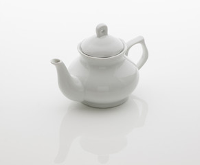 ceramic kitchen teapot on white background