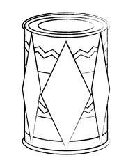 dholak drum with decorative indian style icon over white background, vector illustration