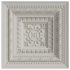 Classic ceiling caisson.3d rendering - obrazy, fototapety, plakaty