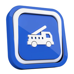 ikona plastikowa 3D niebieski kwadrat pierścień © vempireart