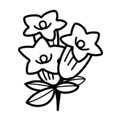 Flower cartoon illustration isolated on white background for children color book