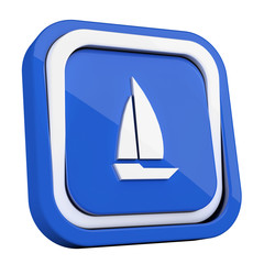 ikona plastikowa 3D niebieski kwadrat pierścień © vempireart