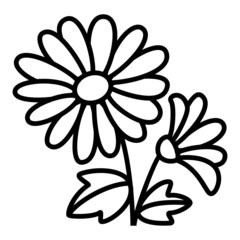 Flower cartoon illustration isolated on white background for children color book