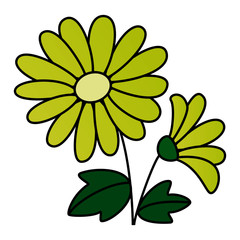 Flower cartoon illustration isolated on white background for children color book