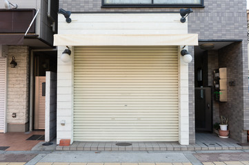 sidewalk by street wall & door