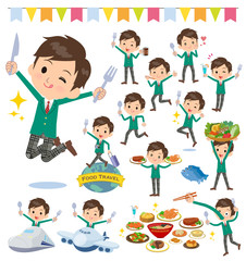 Fototapeta premium school boy Green Blazer_food festival