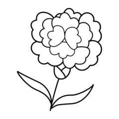 Flower cartoon illustration isolated on white background for children color book