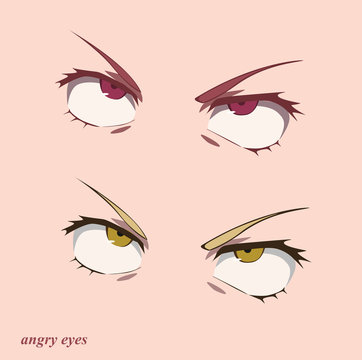 anime angry eyes