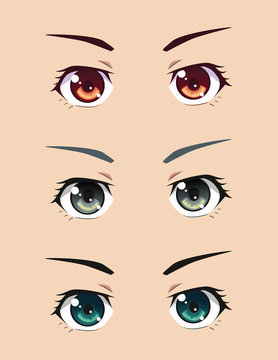 Bright Hazel Anime Eyes Sketch Stock Vector Royalty Free 1402723943   Shutterstock