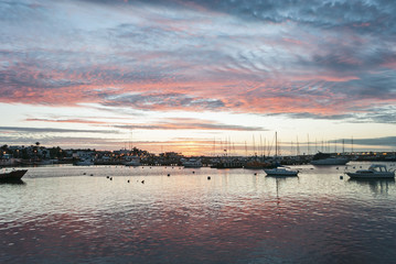 Stunning Sunset at Punta del Este Port, Uruguay.