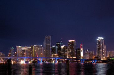 Fototapeta na wymiar Miami, Florida at night