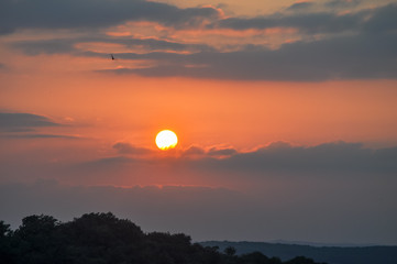 Couché de soleil en Bretagne avec des couleurs pastels