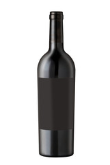 Wine bottle on white